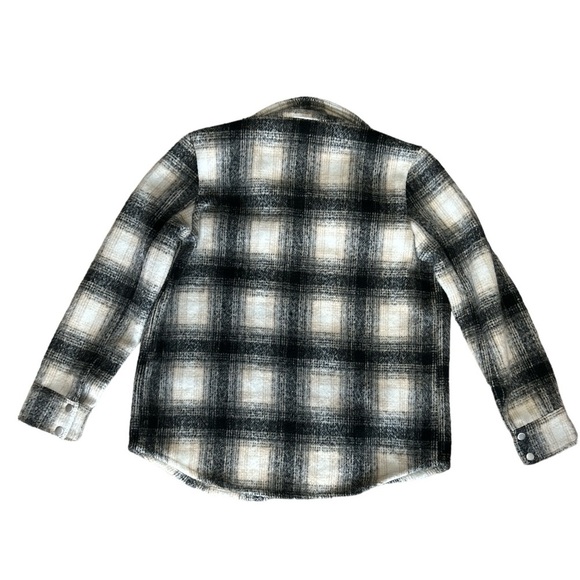 BB Dakota By Steve Madden Womens Size M Snap Button Shacket Plaid black/tan - Picture 4 of 4